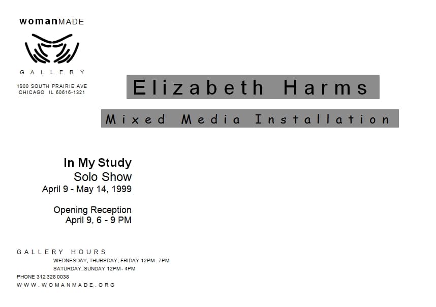 First Solo Show with Work by Elizabeth Harms (Neubauer) First Solo Show with Work by Elizabeth Harms (Neubauer)